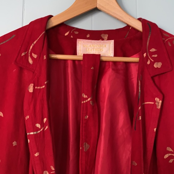 Vintage Cowgirl southwest suede Vintage Red Santa Fe Skirt & wrapjacket - Picture 10 of 15